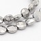 Electroplate Non-magnetic Synthetic Hematite Bead Strands, Faceted Flat Round, Platinum Plated, 8x4mm, Hole: 1mm, about 48pcs/strand, 15.1 inch