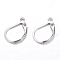 Tarnish Resistant 304 Stainless Steel Leverback Earring Findings, with Loop, Stainless Steel Color, 16x10.5x2mm, Hole: 1.5mm, Pin: 1mm