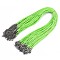 Waxed Cotton Cord Necklace Making, with Alloy Lobster Claw Clasps and Iron End Chains, Platinum, Lawn Green, 17.12 inch(43.5cm), 1.5mm