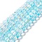 Synthetic Moonstone Beads Strands, Round, Cyan, 10mm, Hole: 1mm, about 37~39pcs/strand, 14.76''~14.96''(37.5~38cm)