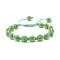 Sparkling Ball Rhinestone Braided Bead Bracelet for Women, Peridot, Inner Diameter: 2~3 1/8 inch(5.2~8cm)