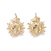 Brass Micro Pave Cubic Zirconia Pendants ZIRC-L091-064G-1