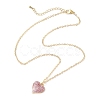 Alloy Indian Red Enamel Heart Pendant Neckiaces with Glitter Powder for Women NJEW-JN05002-4