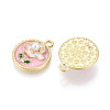 Rack Plating Alloy Enamel Pendants ENAM-N066-10KCG-2