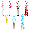 5Pcs 5 Colors Alloy & Iron Beadable Bar Keychain for DIY Crafts Jewelry Making KEYC-TA0001-28-3