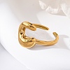 304 Stainless Steel Open Cuff Rings for Women RJEW-M060-01G-03-3