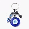 Flat Round Evil Eye Lampwork Keychain KEYC-JKC00243-2