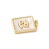 Brass Pave Natural White Shell Pendants KK-S522-09G-I-3
