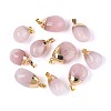 Natural Rose Quartz Pendants G-N360-05G-02-1