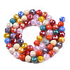 Electroplate Glass Beads Strands EGLA-Q125-012B-01-2