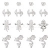 20Pcs 4 Styles Alloy Bead Caps & Pendant Cabochons Settings FIND-TA0010-07-1