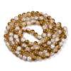 Crackle Baking Paint Imitation Jade Glass Beads Strands DGLA-T003-8mm-09-3