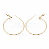 Brass Hoop Earrings EJEW-T007-01G-NF-2