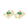 Rack Plating Alloy Glass Pendants PALLOY-P291-06G-01-3