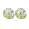 Transparent Flower Resin Cabochons RESI-G034-B04-2