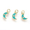 Brass Micro Pave Cubic Zirconia Charms ZIRC-G150-08G-04-1