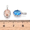 Brass with Cubic Zirconia Pendants KK-T073-34P-3