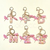 Letter A~Z Transparent Glitter Resin Pendant Keychains KEYC-FZ00024-12-9