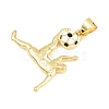 Football Brass Micro Pave Cubic Zirconia Pendants KK-A297-09H-G-2