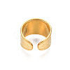Ion Plating(IP) 304 Stainless Steel Snake Pattern Open Cuff Ring RJEW-S405-257G-3