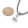 Heart with Word Mom Alloy Pendant Necklace with Imitation Leather Cords NJEW-JN04494-3