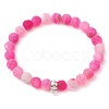 Natural Weathered Agate Beads Stretch Bracelets for Women BJEW-JB11412-01-2