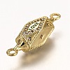 Brass Micro Pave Clear Cubic Zirconia Links Connectors ZIRC-I052-07G-3