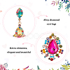 2 Pairs 2 Style Rhinestone Teardrop & Rectangle Dangle Stud Earrings EJEW-AN0002-98-3