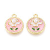 Rack Plating Alloy Enamel Pendants ENAM-N066-10KCG-1