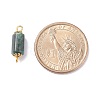 Natural Emerald Connector Charms PALLOY-JF01372-4