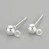 Iron Ball Stud Earring Findings KK-R071-09S-1
