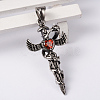 304 Stainless Steel Big Pendants with Rhinestone STAS-K027-01-1