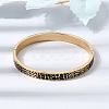 304 Stainless Steel Black Enamel Animal Skin Print Hinged Cuff Bangles for Women SA-CBAC920-02G-1