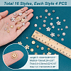 64Pcs 16 Style Brass Bead Caps KK-PH0005-38-2