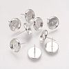 Brass Stud Earring Settings KK-H021-1S-NF-1