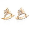 Brass Micro Pave Clear Cubic Zirconia Peg Bails Pendants KK-N232-232-3