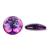 Half Round/Dome Tree Pattern Glass Flatback Cabochons for DIY Projects GGLA-Q037-25mm-M28-07-4