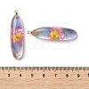 Inner Dried Flower Transparent Resin Pendants RESI-A043-01A-3