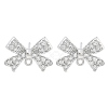 Brass Clear Cubic Zirconia Stud Earring Findings KK-A238-02A-P-1