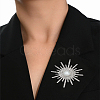 1Pc Sunflower Alloy Rhinestone Brooches for Backpack Clothes JEWB-LP0004-77-3