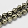 Natural Pyrite Round Beads Strands G-F197-08-6mm-1