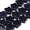 Synthetic Blue Goldstone Beads Strands X-G-R451-08B-1