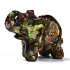 Elephant Assembled Natural Bronzite & Synthetic Imperial Jasper Model Ornament G-N330-62-4