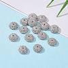 Apetalous Half Round/Dome Brass Micro Pave Cubic Zirconia Bead Caps ZIRC-D062-P-6