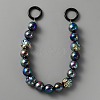 Rainbow Plated Opaque Acrylic Round & Paw Print Bead Chain Bag Straps PURS-WH0001-50E-1