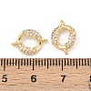 Brass Micro Pave Clear Cubic Zirconia Ring Links KK-G544-28G-3