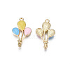 Rack Plating Alloy Enamel Pendants ENAM-N055-089C-3