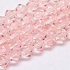 Imitate Austrian Crystal Bicone Glass Beads Strands GLAA-F029-4x4mm-15-1