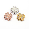 Clover Brass Micro Pave Cubic Zirconia Beads ZIRC-E010-10-1