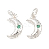 925 Sterling Silver Pave Green Cubic Zirconia Charms STER-A049-08E-S-1